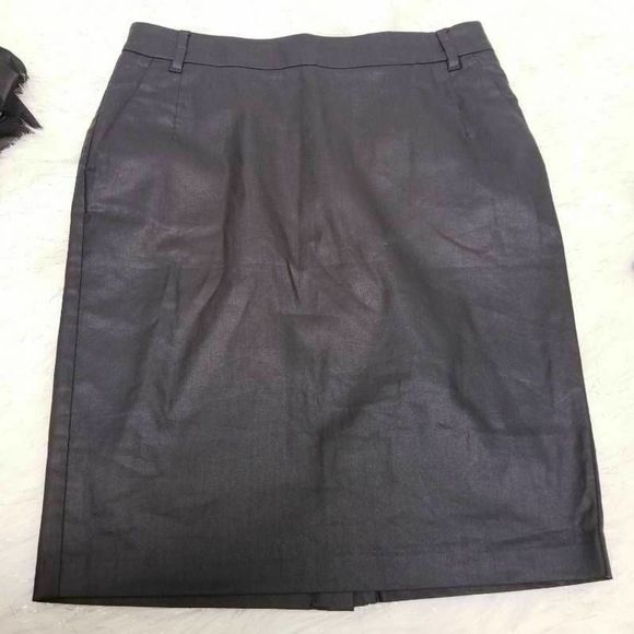 FC Jeans Pencil Skirt Black Back Slit Zipper Slash - Picture 4 of 8